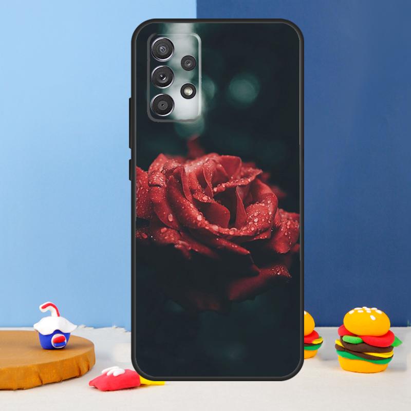 Red Rose Flower Case For Samsung Galaxy A53 A33 A13 A34 A54 A14 A35 A55 A15 A56 A36 A26 A16 A06 A22 A32 A52