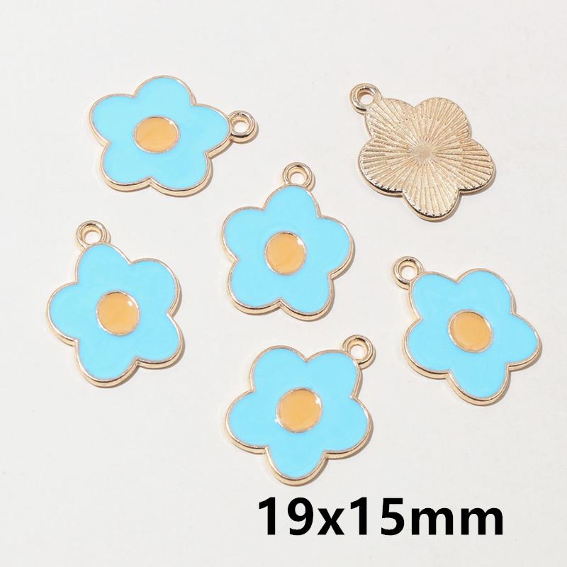 20pcs Enamel Mushroom Charms Pendant 19x19mm Alloy Metal DIY Jewelry Making Accessories for Earring Bracelet Necklace Finding