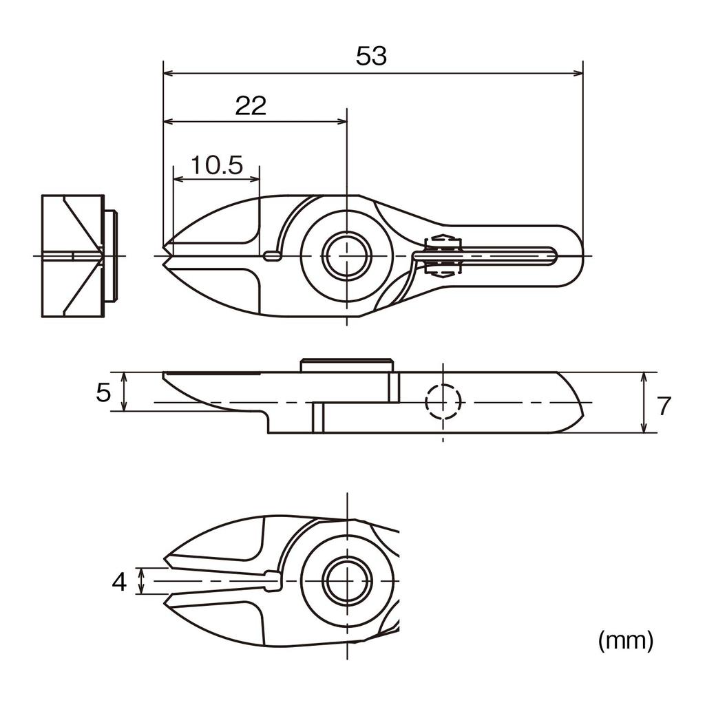 VESSEL Slide Air Nipper, Horizontal Blade/GT-NY05 Type, Straight Blade for Metal, NY05BJ