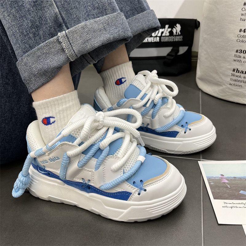 Wide Sole Women Chunky Sneakers Design Bread Shoes Girls Platform Sports Shoes 41 42 Womans Casual Shoes Free Shipping