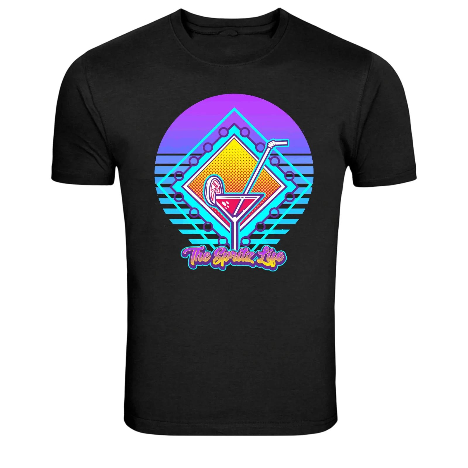The Spritz Life Retro Cocktail Drink Graphic T-Shirt M