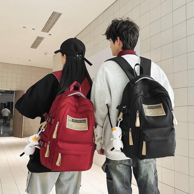 Nylon Large Capacity Unisex School Backpack With Cushion Straps For Daily Use