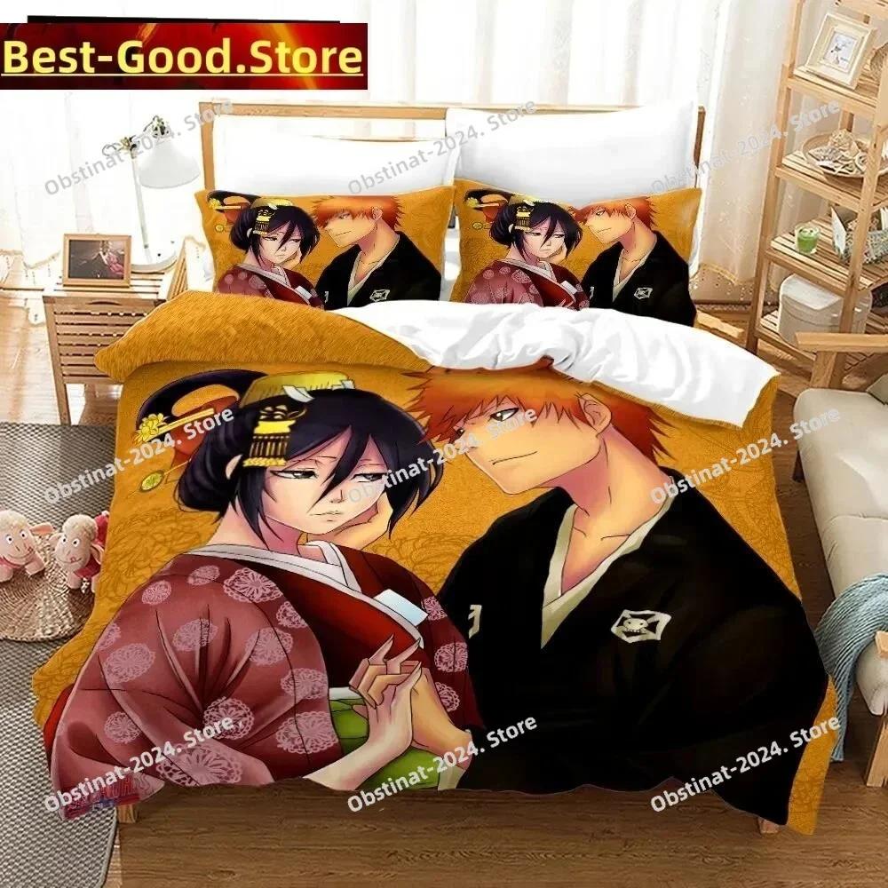 3D Anime Bleach Kurosaki Ichigo Bedding Set Printed single Comforter Quilt Duvet Cover Pillow Case 3 Pieces Sets Kids Adult Size
