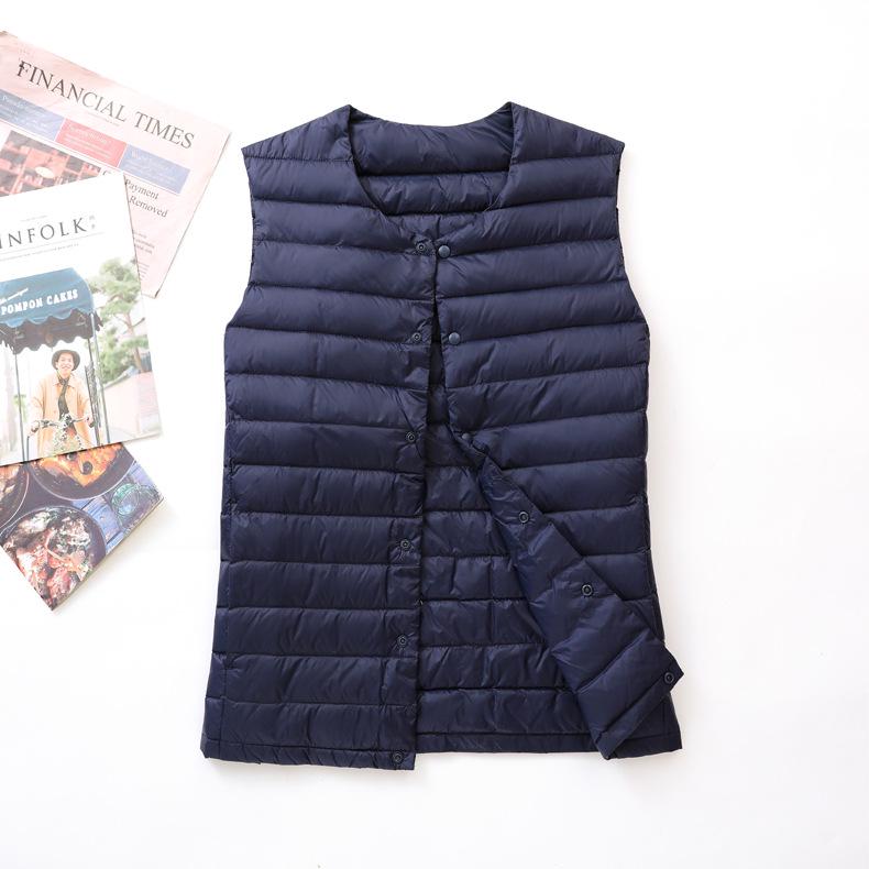 Men's Ultra-Light Down Vest, Large Size, Winter 2026, Short Style with Round Neck, Casual and Portable