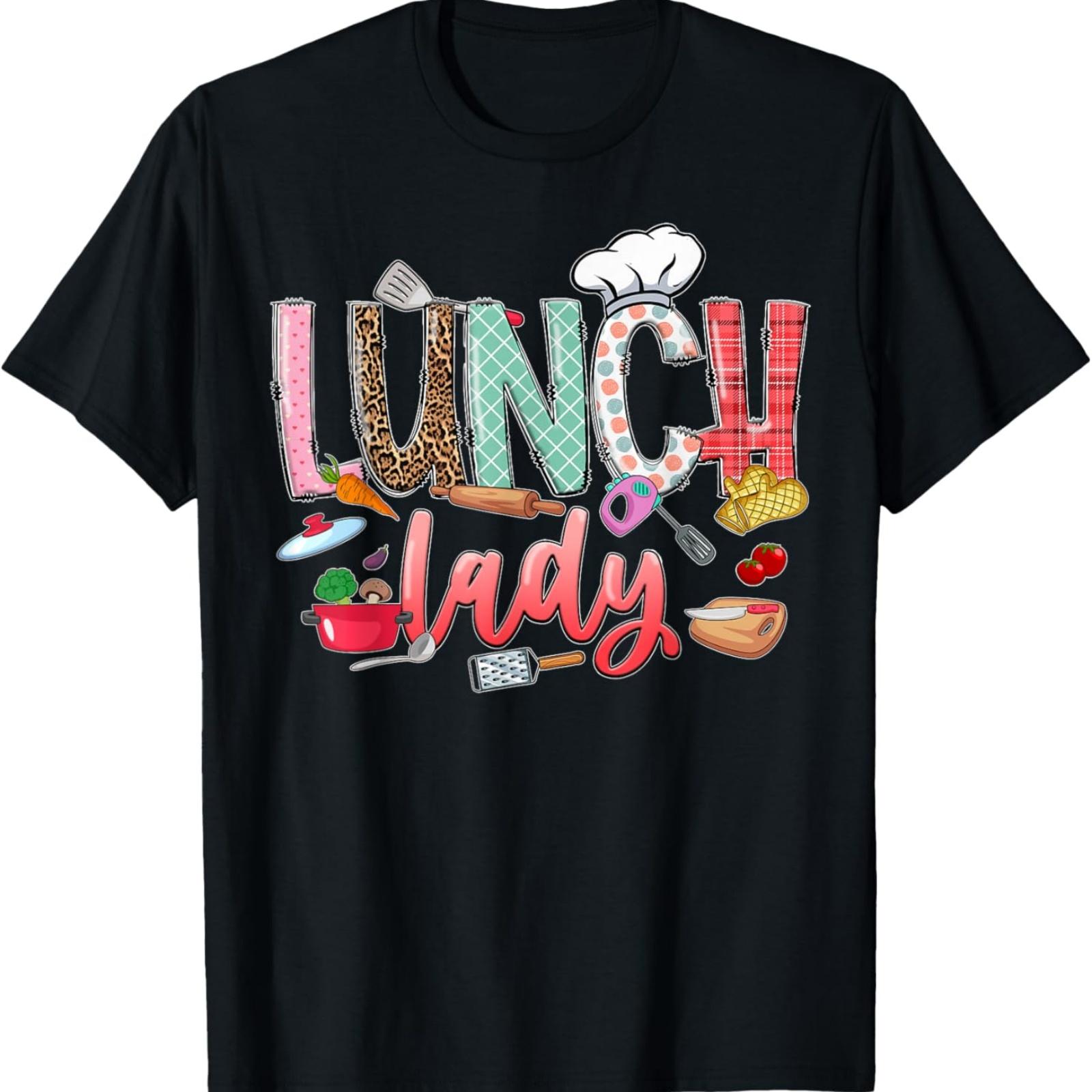 Lunch Lady Squad, School Lunch Ladies T-Shirt, Small, Black S
