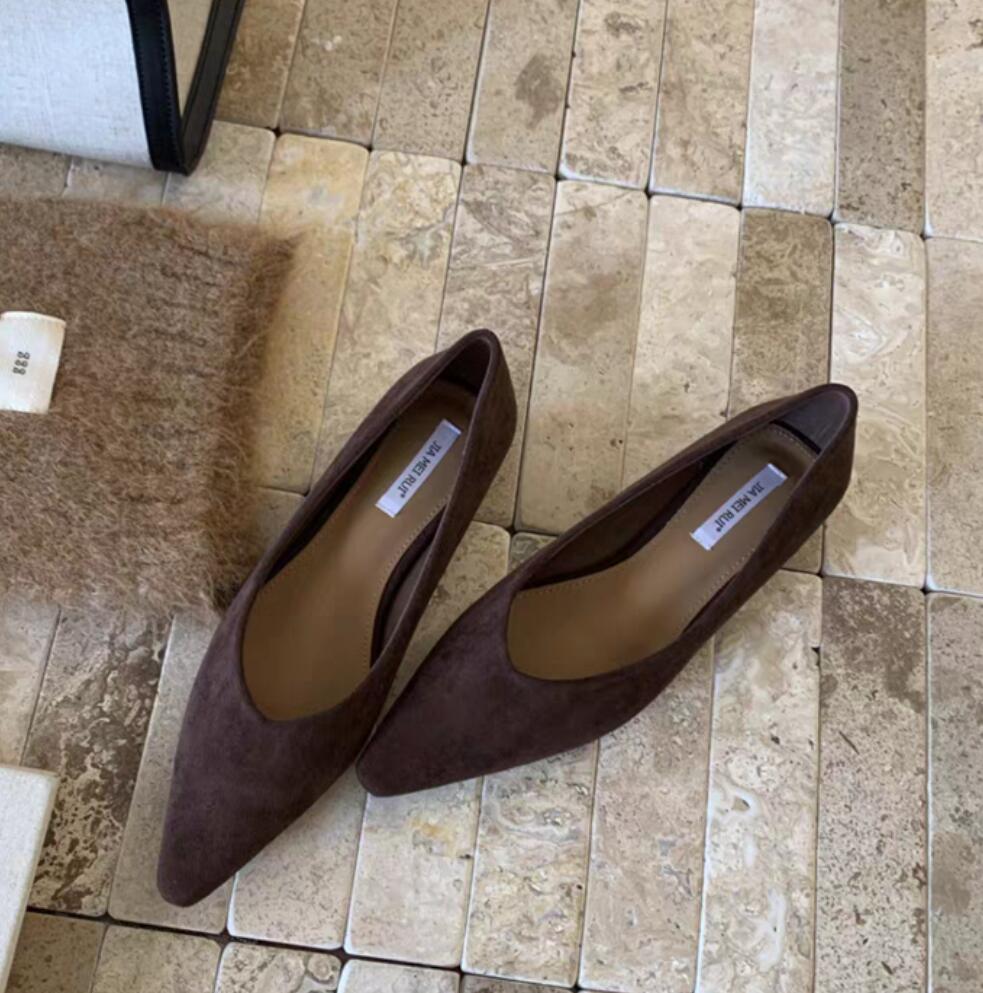 Lente Design Retro Dames Schoenen Puntige Neus Woon-werk Verkeer Platte Schoenen Elegante Feest Vrouwen Schoenen De 40 black