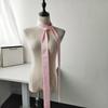 Women Long Narrow Scarf 190x4.5cm Polka Dot Satin Ribbon Headband Choker Multi Functional Accessory for Bags