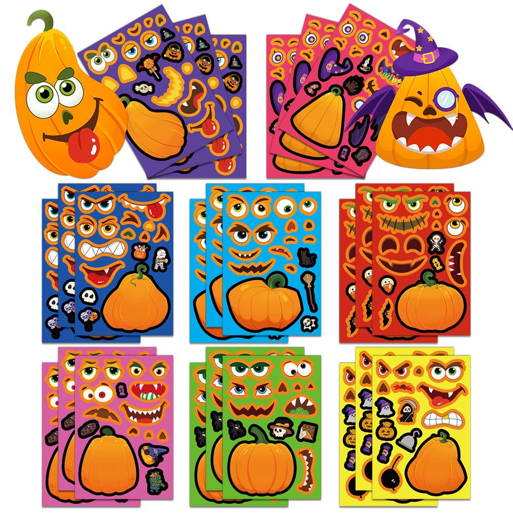 

8-Set Pumpkin Cartoon Collage Stickers for Phone Cases & Notebooks No
