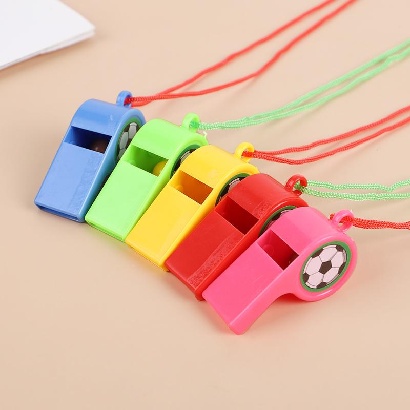 24pcs Plastic Soccer Whistles with Rope Kids Football Birthday Party Favors Goody Pinata Filler Toys Boy Girl Christmas Gifts