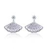 Light luxury design sense retro full diamond fan earrings women's fringed small skirt earrings new fashion high-end earrings