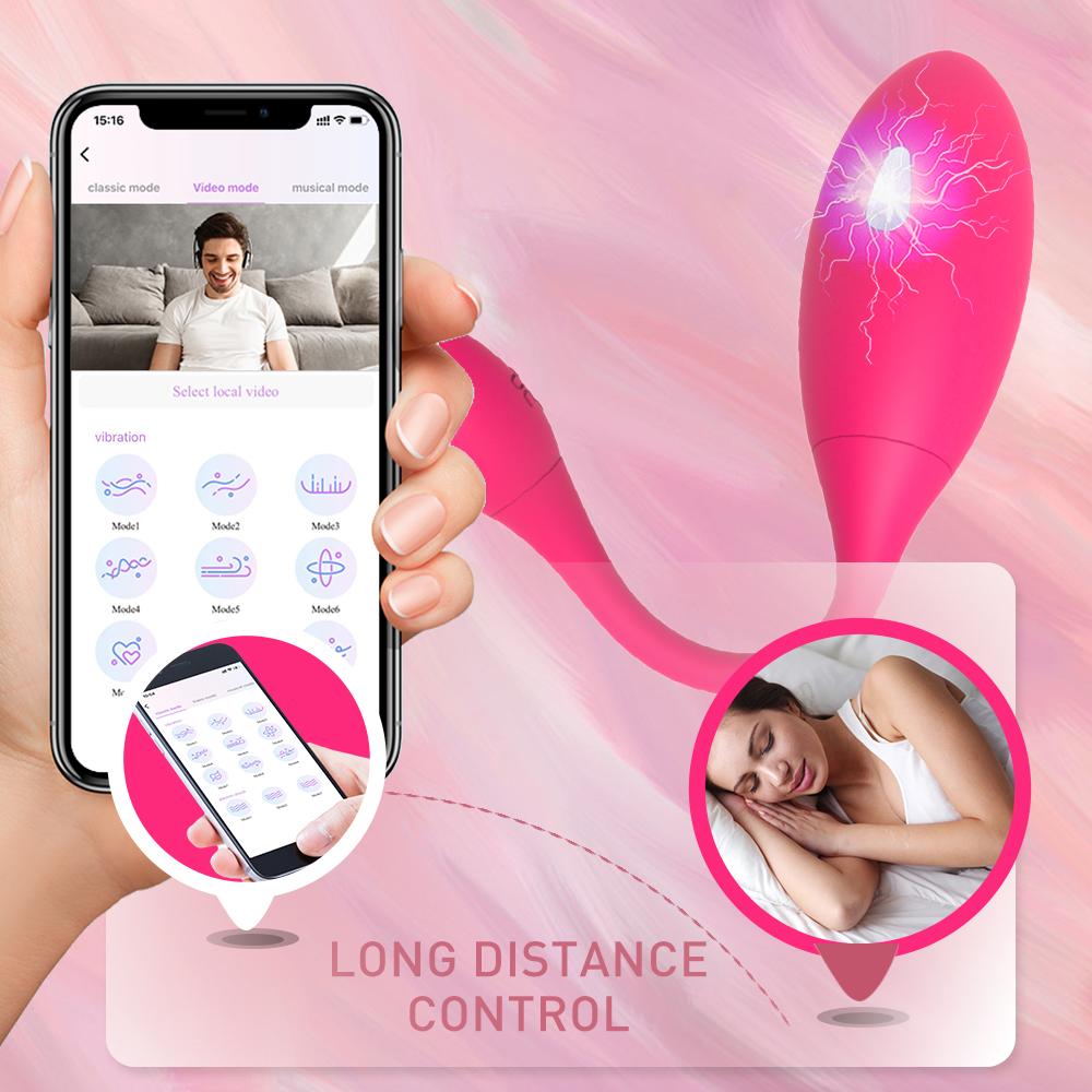 Electric Shock APP Vibrátory pro ženy Vaginální vajíčko Kegel Ball Vibrátor Bod G Anální dildo Vibrátor Sexuální hračky pro dospělé Ženy Sexshop