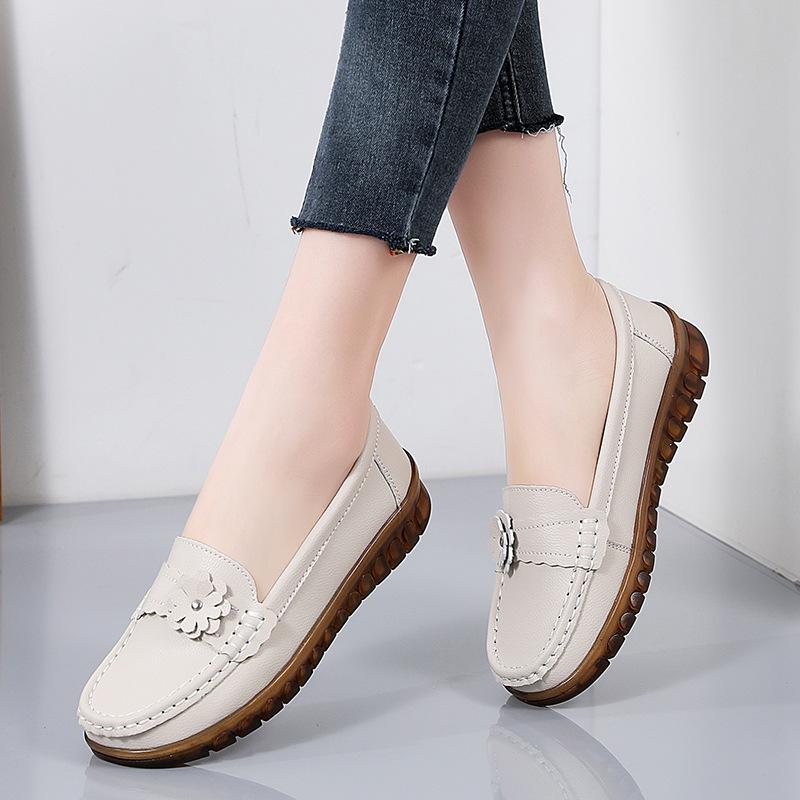 Mocassins confortables en cuir PU pour femmes, chaussures décontractées à enfiler, légères, pour la marche, la conduite, le bateau, pour le travail et les affaires