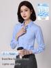 Women's Long Sleeve Professional White Stretch Shirt for College Students and Teachers