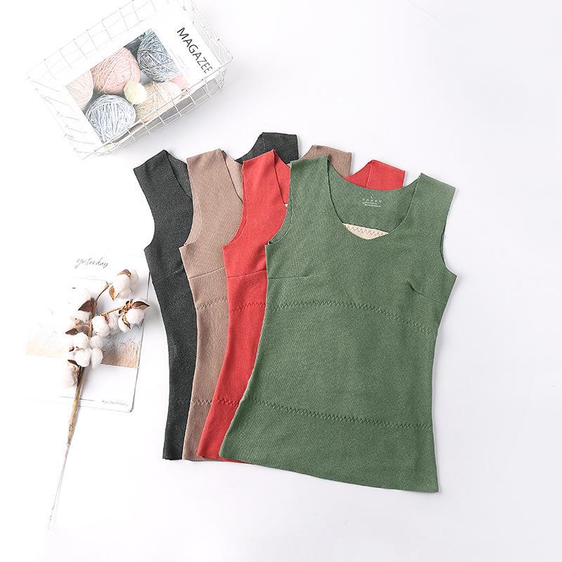 Women's Seamless German Velvet Double-Layer Warm Vest - Slim Fit, Large Size, Autumn/Winter