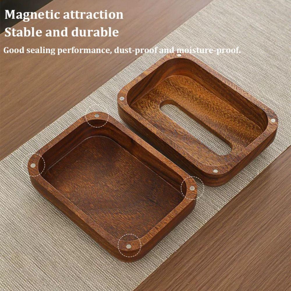 1Pc Durable Wooden Tissue Box Cover Large Capacity Elegant Tissue Storage Box Simple Napkin Dispenser Fo Homestay