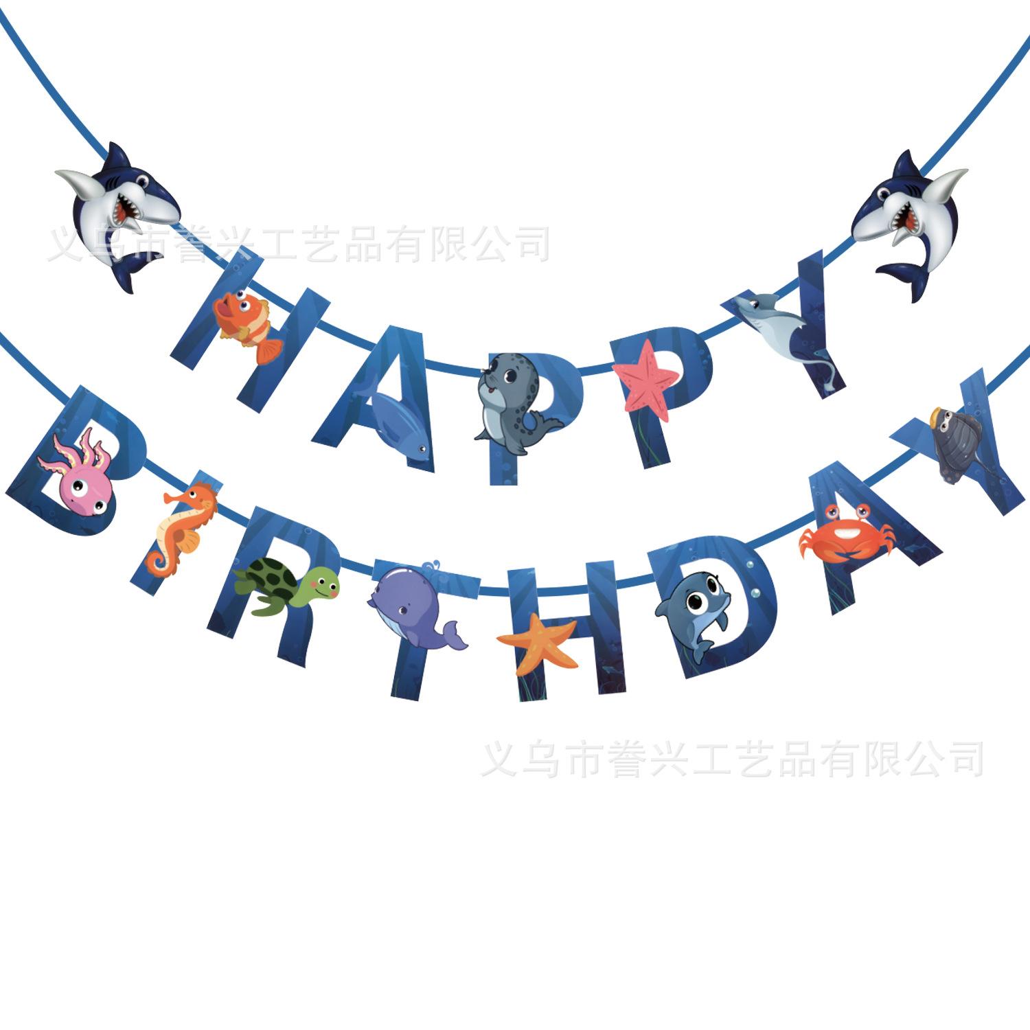 

Animal Theme Party Flag Unicorn Parrot Cow Dinosaur Festival Decoration Flag Party Decoration Banner shark flag