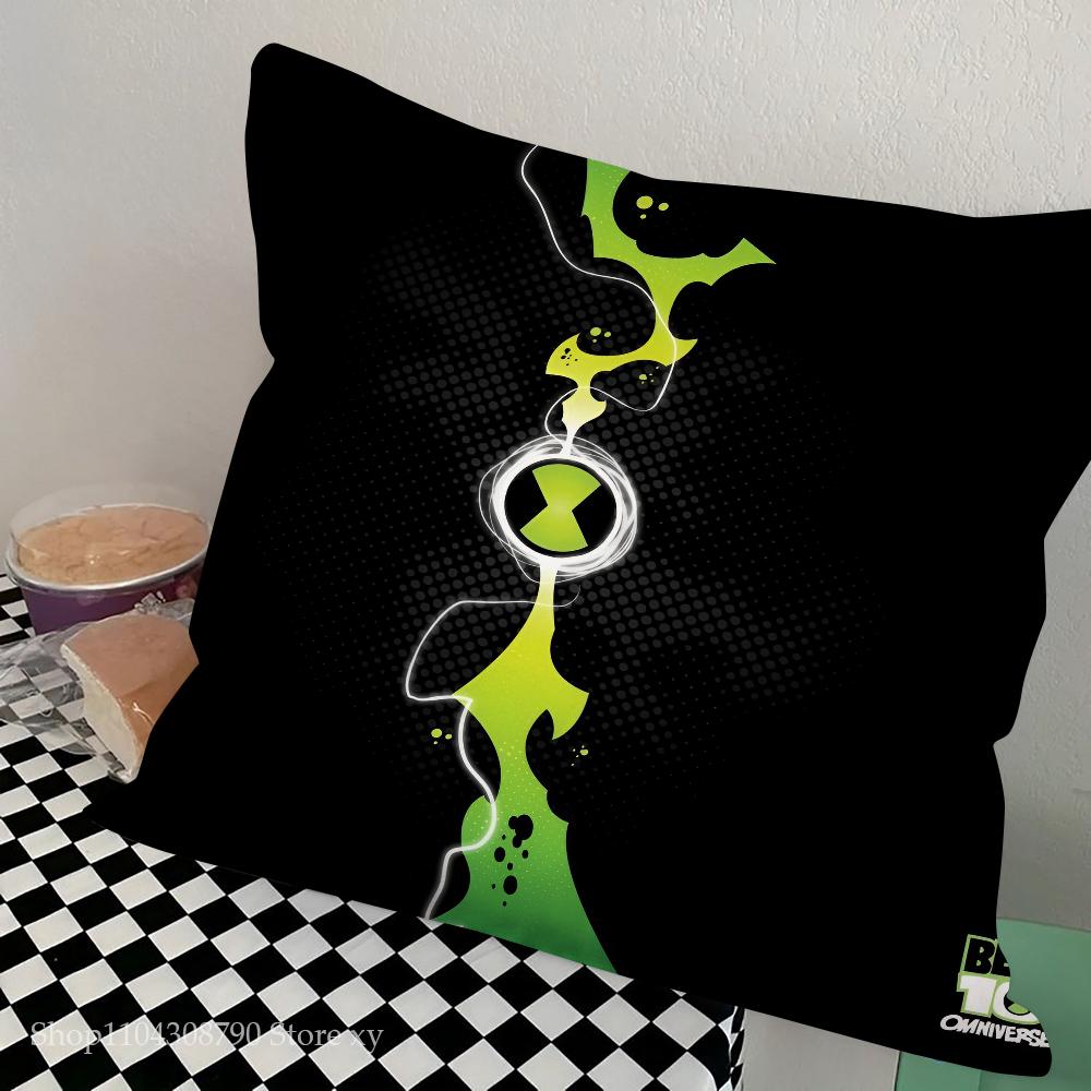 

Мультяшная наволочка B-Ben 10 Модная квадратная наволочка Спальня Диван Комната Внутреннее украшение Подушка для отдыха 16x16Inch