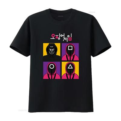 Red Light Green Game T Shirt Korean Drama Fan Art K Series Merch Vintage Washed Streetwear Graphic Designer Clothes Homme