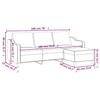 Vidaxl 3-Seater Sofa with Footstool, Light Gray, 180 Cm, Fabric