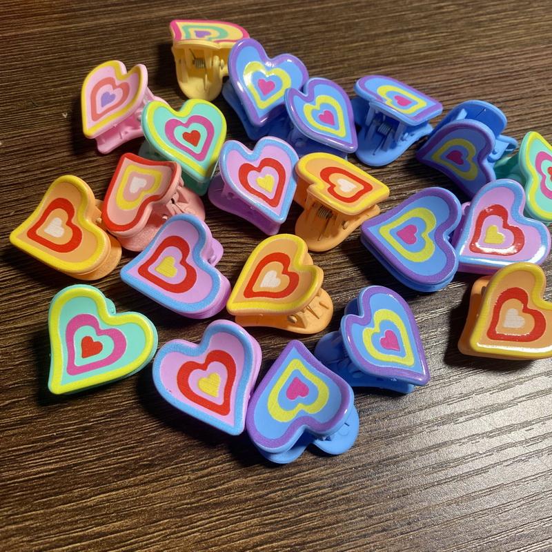 10/20pcs Multicolor Small Hair Claw Clips for Girls Mini Flower Claw Clip Women Cute Heart Hairclip Kids Pink Star Hair Pins