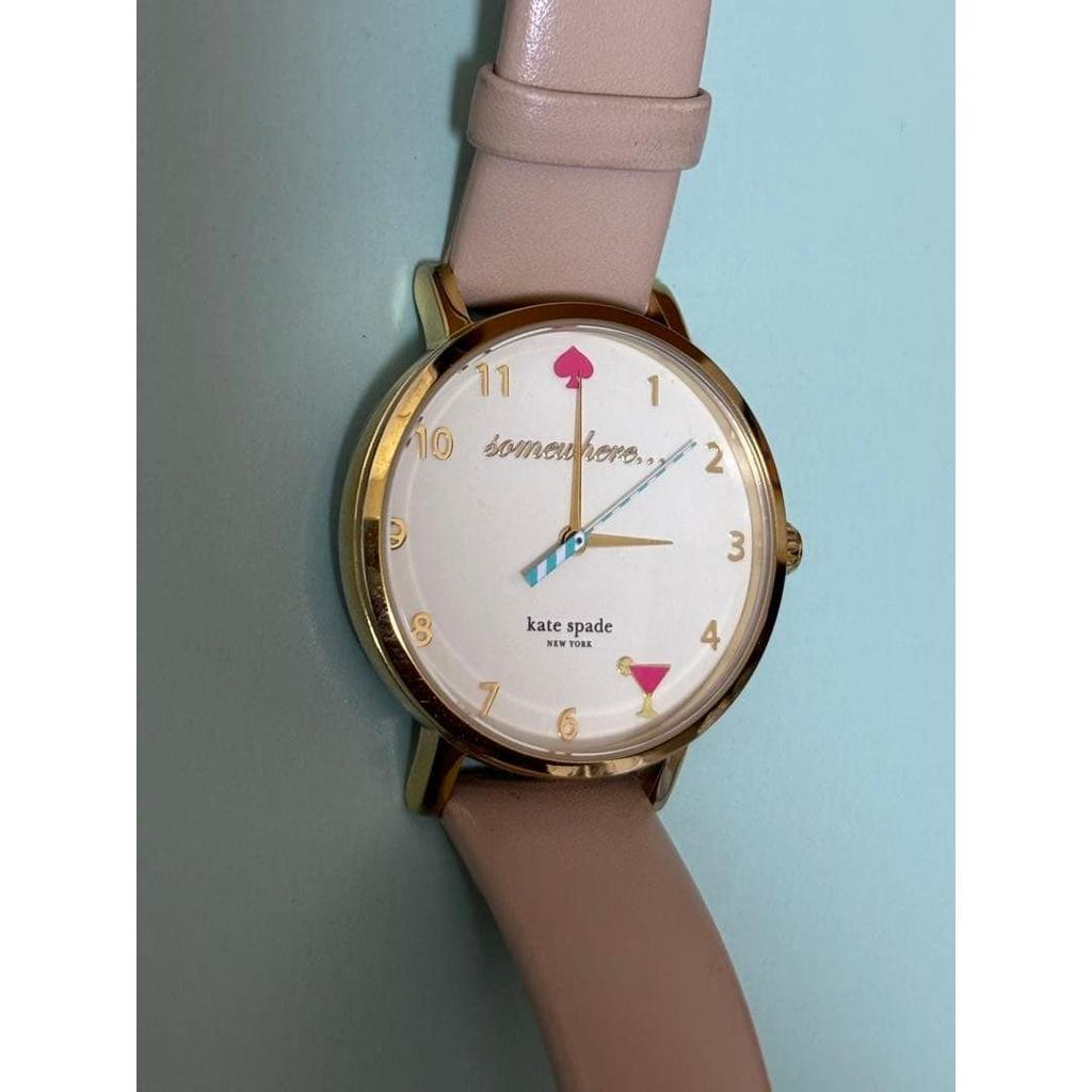 Used kate spade cocktail metro pink beige analog watch