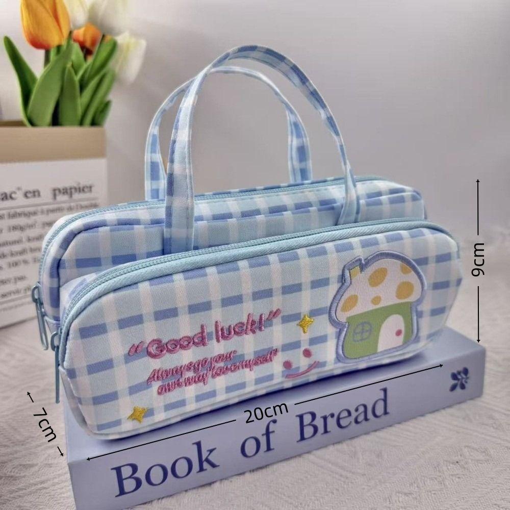 New Cute Design Stationery Pouch Embroidery Style House Pattern Pencil Storage Bags Large Capacity Pencil Case School Use