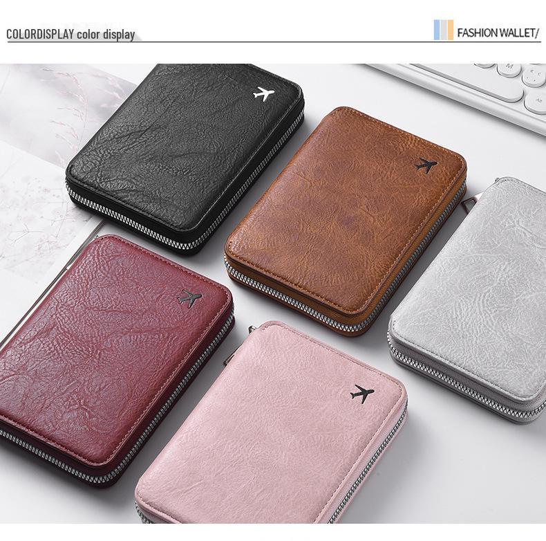 Cross-Border Large Capacity Travel Passport Holder with Zipper: Ticket and Card Storage, Customizable Logo
