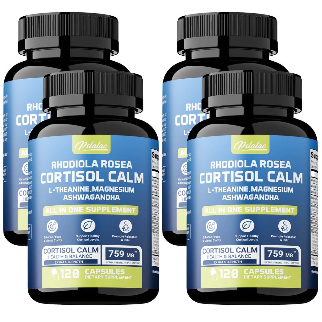 Cortisol-Extrakt-Kapseln, 759 mg pro Portion, rein natürlich, Nahrungsergänzungsmittel, geeignet für Männer und Frauen.