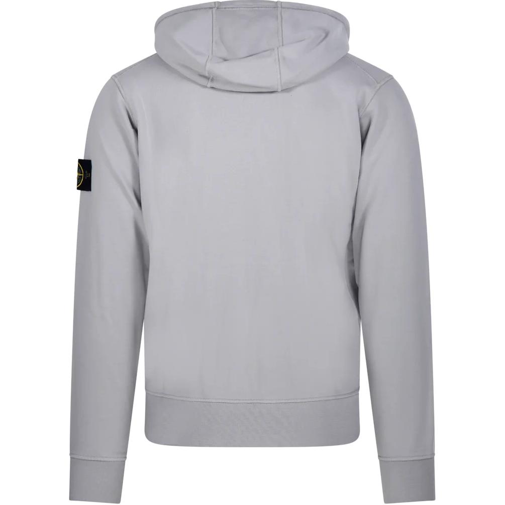 Stone Island Patch Zip-Up Hooded Long Sleeve Sweatshirt Men sweatshirt Pearl-Grey K1S1561000-42S0051-V0061