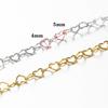1Meter Punk Black Color Stainless Steel Love Heart Link Chains for Party Jewelry Making DIY Bracelet Choker Necklace Components