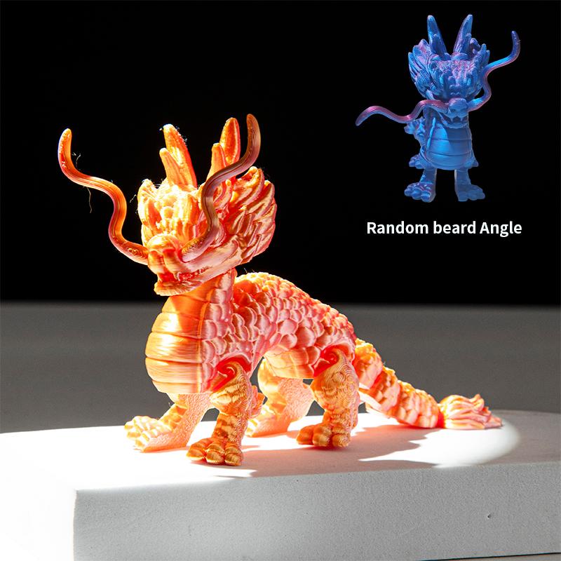 3D-Druck Kirin Beast Chinesischer Drache Glücksbringer Dekoratives Ornament 3D-gedruckte Figuren Spielzeug Desktop-Dekoration Puppe Handwerk Geschenk