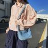Women Denim Crossbody Bag In Street Trend Style With Soft Structure And Zipper Closure