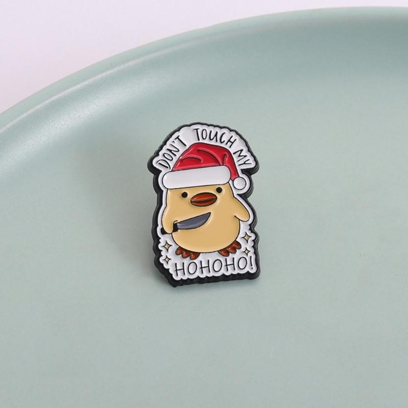Humorous Holiday Duck Metal Badge Light Weight Alloy Brooch Lapel Pin For Jackets Backpacks Bag Hat Costume Decoration