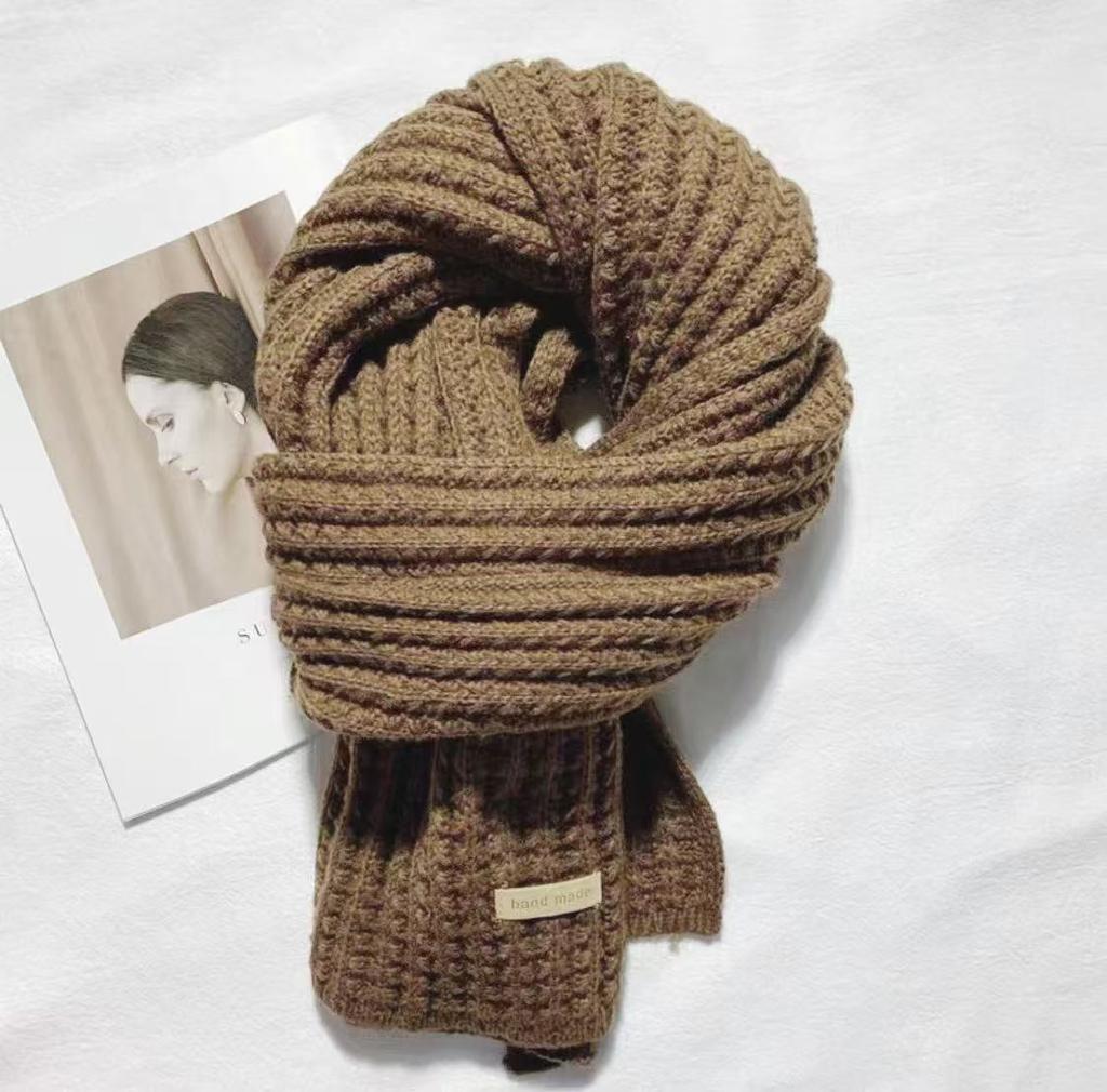Winter Knitted Scarf Versatile Thickened Warm Shawl For Women