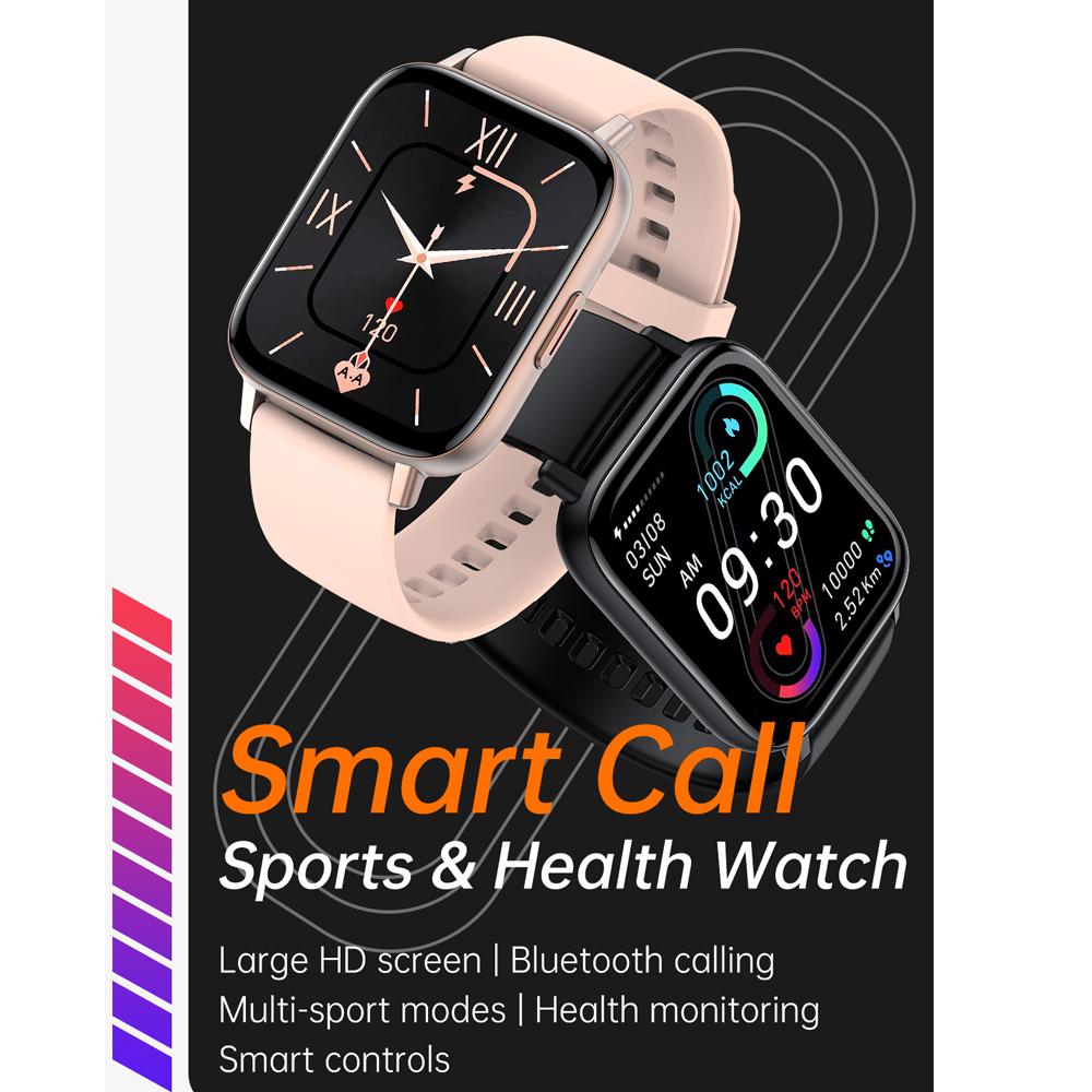1.69 Inch Blue Tooth Call Smart Watch Blood Pressure Oxygen Monitor Diy Dials Heartrate Tracker Smartwatch Women Men Pk P8
