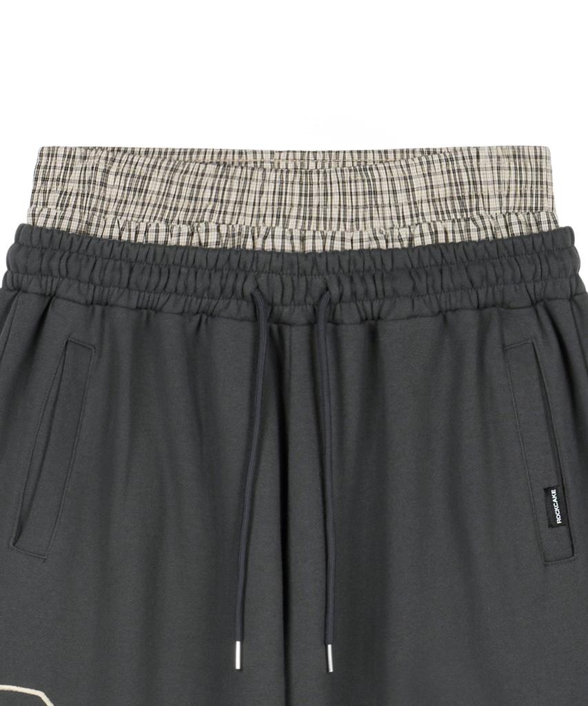 ROCKCAKE Check Layered 96 Wide 2Way Jogger - Charcoal