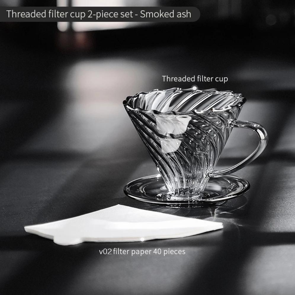 Hand Brewed Coffee Maker Coffee Filter Sharing Pot Set Borosilicate Glass Dripper Set Coffee Server with V02 Coffee Filter