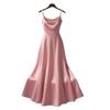 Elegant Beaded Waist-Cinched Satin Gold-Plated Formal Princess Long Dress, 2026 Style