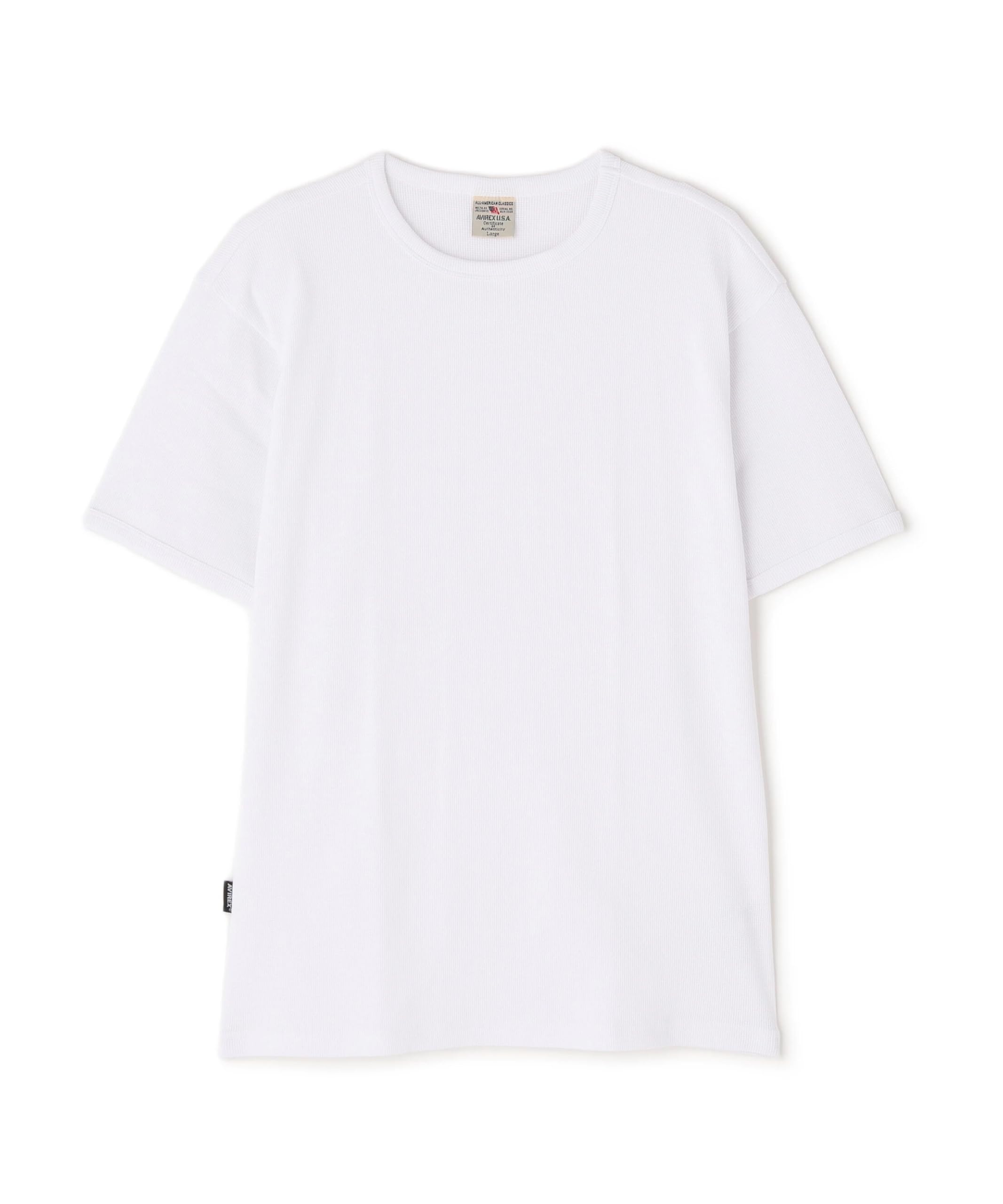 AVIREX DAILY MINI WAFFLE CREW NECK T-SHIRT 6143150 XL white