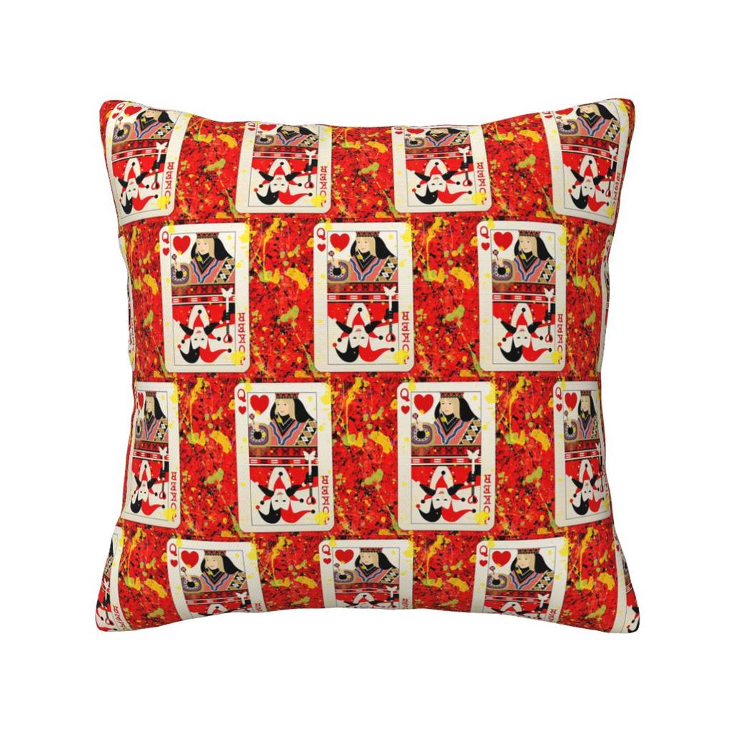 Queen Of Hearts Square Pillowcase Cushion Cover Pillow Case Throw Pillow Cover for Home Bedroom Car