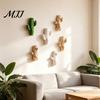 Resin Wall Hooks Cute Cactus Adhesive Hook, Nail-Free Strong Load-Bearing Hanger, Decorative Hangers Mount Organizer for Kitchen Towels Keys