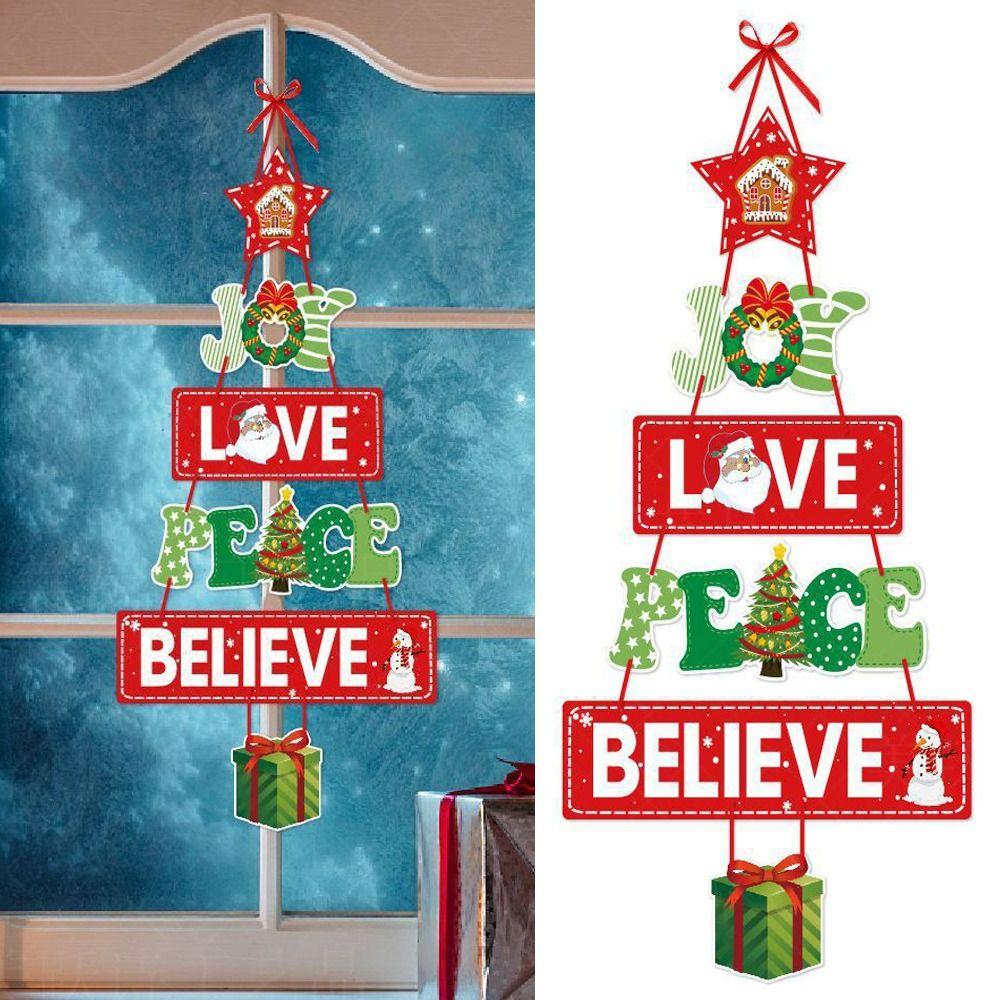 

Christmas Tree Christmas Door Hanger Santa Claus Door Sign Pendant New Door Decor Party Decor 1