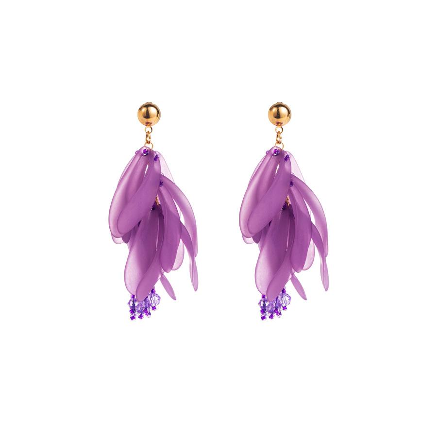 Earring - Creative and Fresh Floral Resin Long Flowing Tassel Earrings for Women, Unique and Sweet Earrings