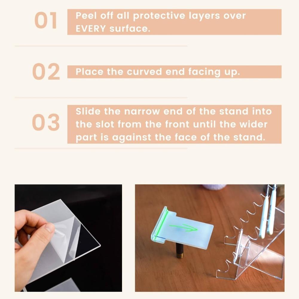 Aesthetic Makeup Brush Holder Acrylic Drying Rack Elegant Display Rack  Bedroom Decor