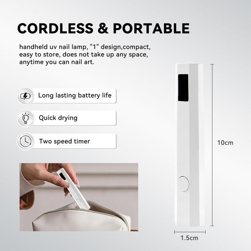 Portable USB Rechargeable 180mAh Lampa UV LED Nail Lamp for Manicure Curing Light White