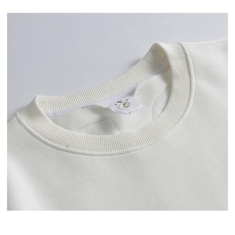 Men's Embossed Sleeve Crew Neck Sweatshirt, Gradient Wash Casual Pullover with Drawstring Hem, Oversized Streetwear Top for Spring & Autumn