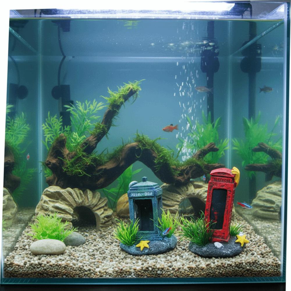 Simulation Fish Tank Decoration Natural Look Resin Telephone Booth Decoration Retro Artificial Aquarium Ornament Aquarium Setup
