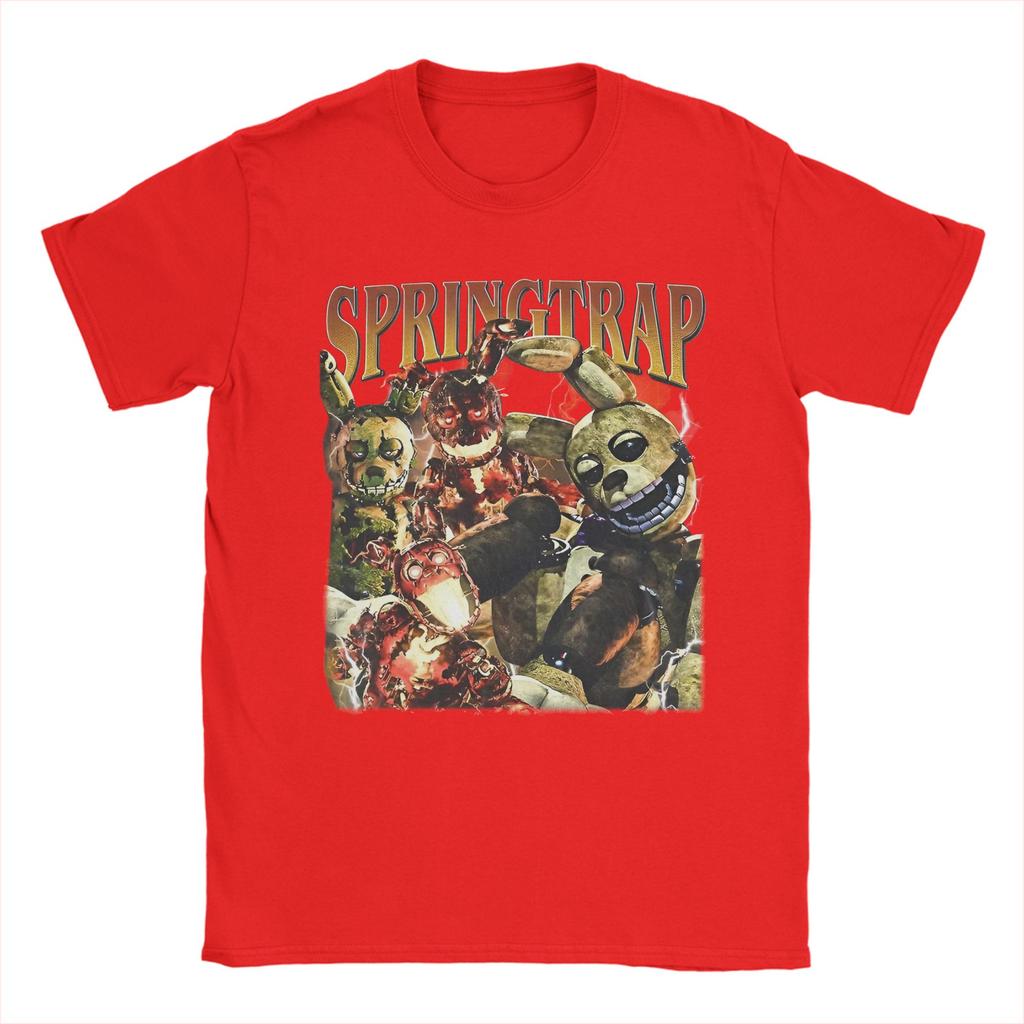 Springtrap Freddyed Bonnie Spel T-shirts Herr 100% Bomull Vintage T-shirt Rund Hals T-shirts Kortärmad Kläder Unik