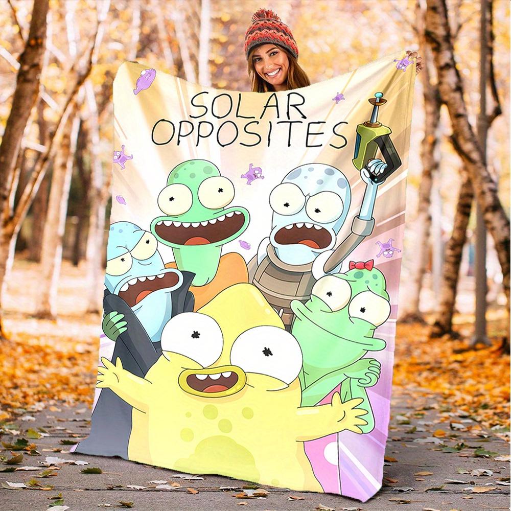 

1pc Solar Opposites, Cartoon Network, Sci-Fi Comedy Digital Printed Flannel Blanket, Super Soft Plush Fleece Bed Cover, Multipurpose Four Se 150x180cm