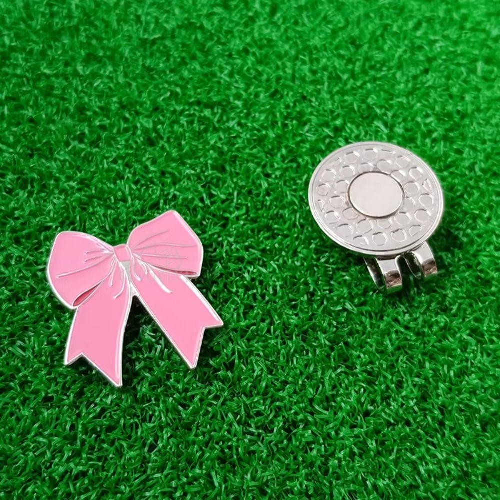 Bowknot Golf Cap Clip Pink Ribbon Golf Hat Marker Outdoor Sports Golf Ball Mark  Golf Enthusiasts